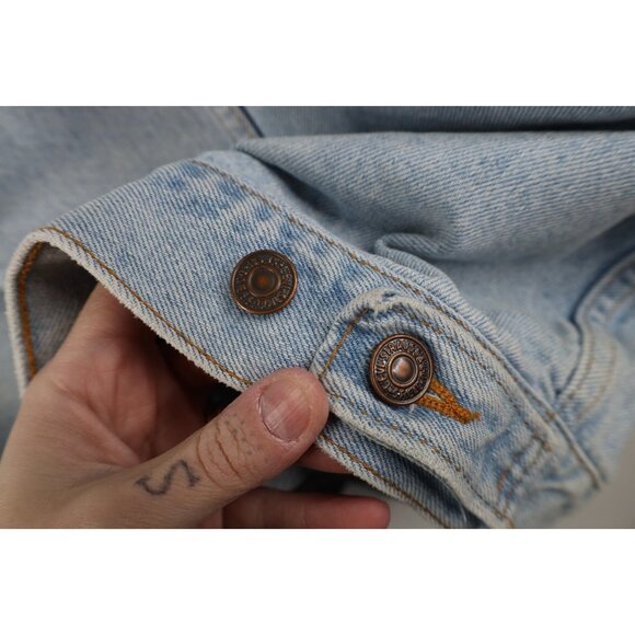 Vintage 90s Levis Mens 2XL XXL Distressed Type III Denim Trucker Jacket Blue USA - Picture 16 of 16